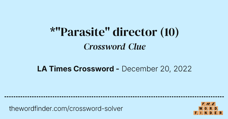 *"Parasite" director crossword clue image