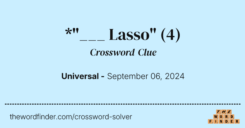 *"___ Lasso" crossword clue image