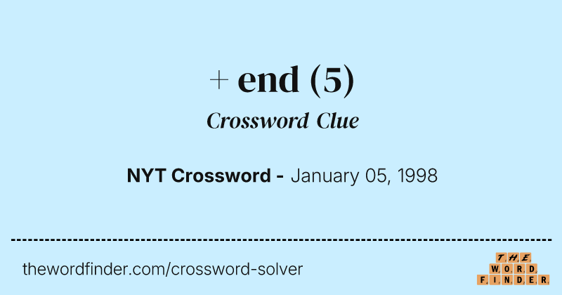 + end crossword clue image