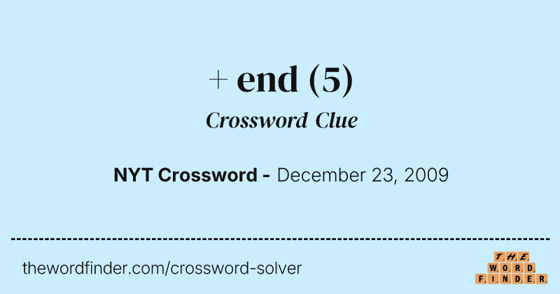 + end crossword clue image