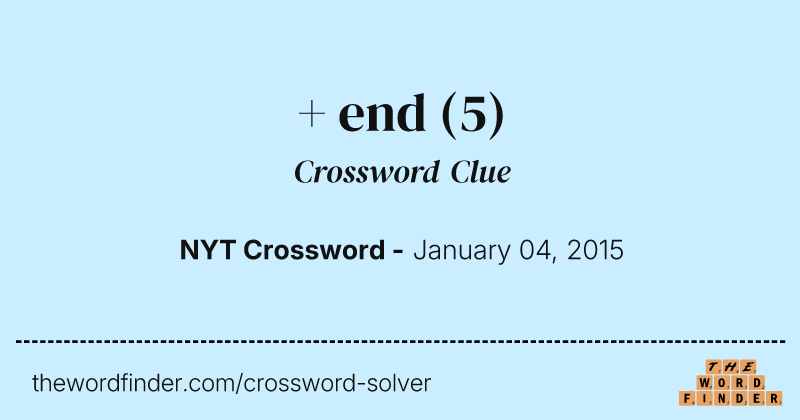 + end crossword clue image