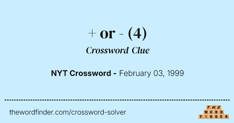+ or - crossword clue image