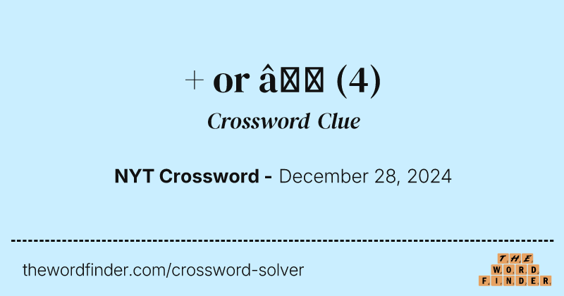 + or – crossword clue image