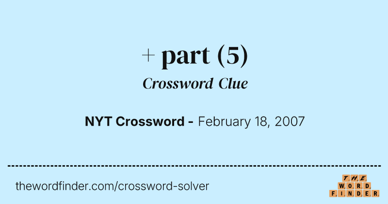 + part crossword clue image