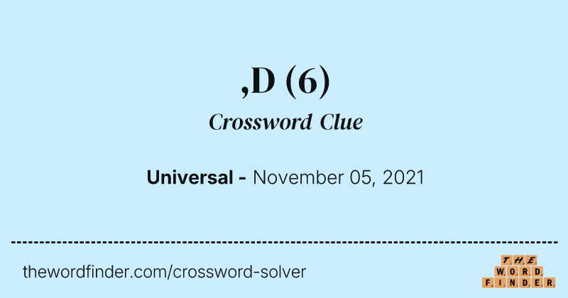 ,D crossword clue image