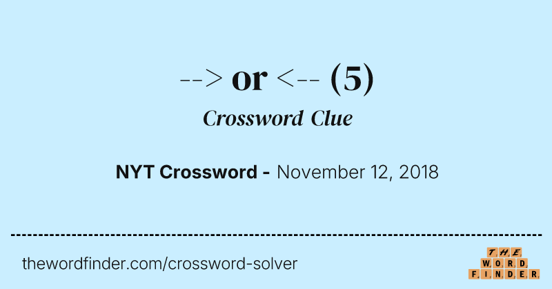 --> or <-- crossword clue image