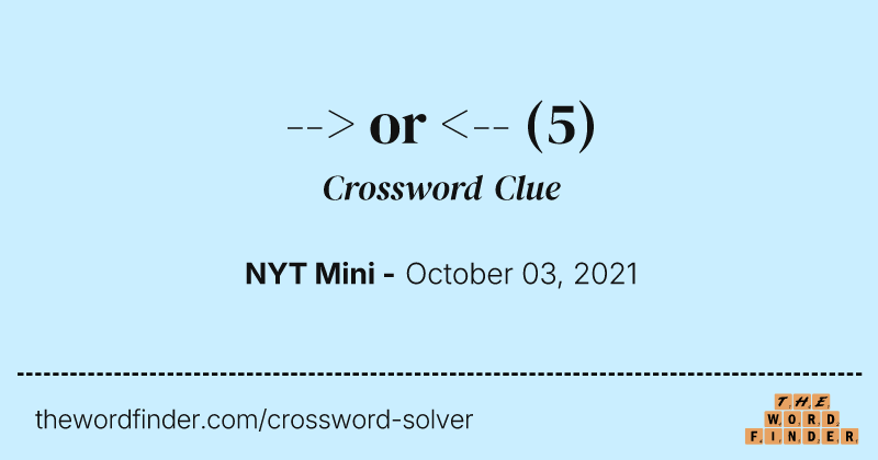 --> or <-- crossword clue image