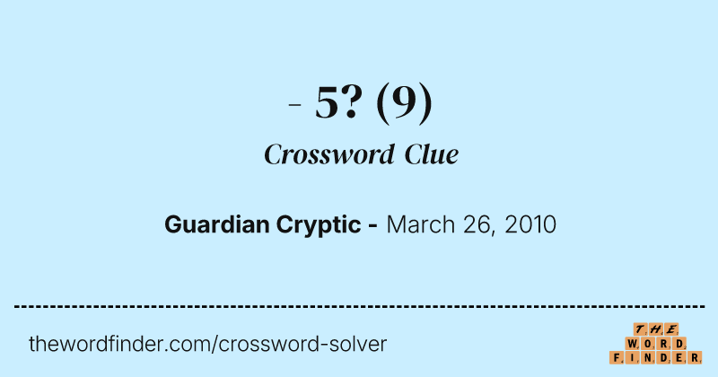 - 5? crossword clue image