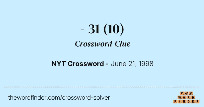 - 31 crossword clue image