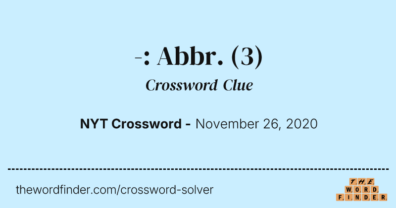 -: Abbr. crossword clue image