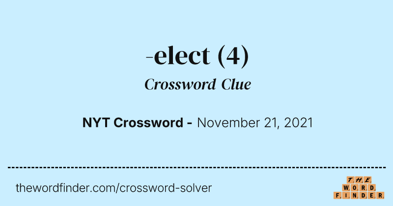 -elect crossword clue image