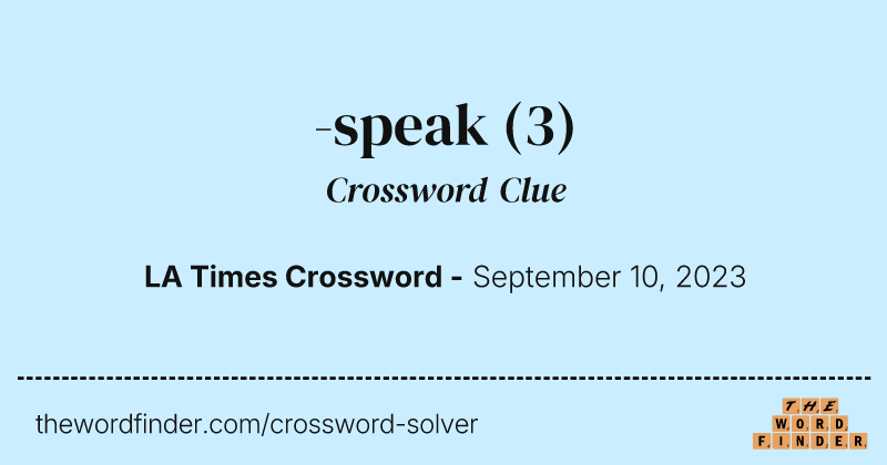 -speak crossword clue image
