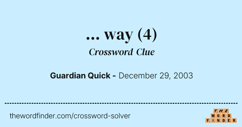 ...  way crossword clue image