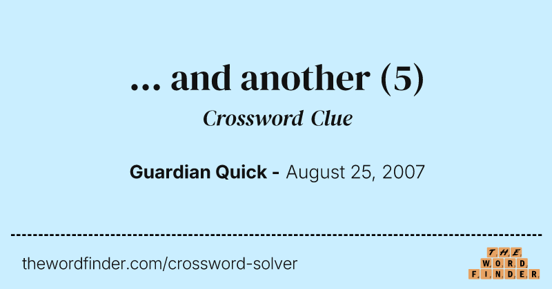 ...  and another crossword clue image