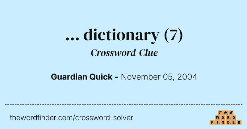 ...  dictionary crossword clue image
