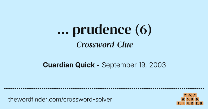 ... prudence crossword clue image