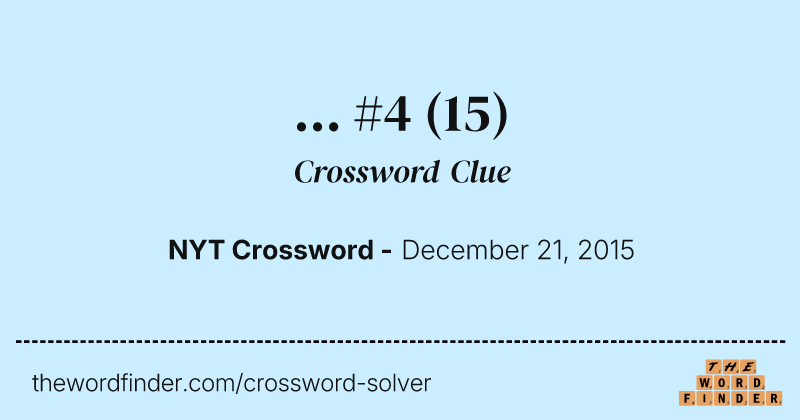 ... #4 crossword clue image