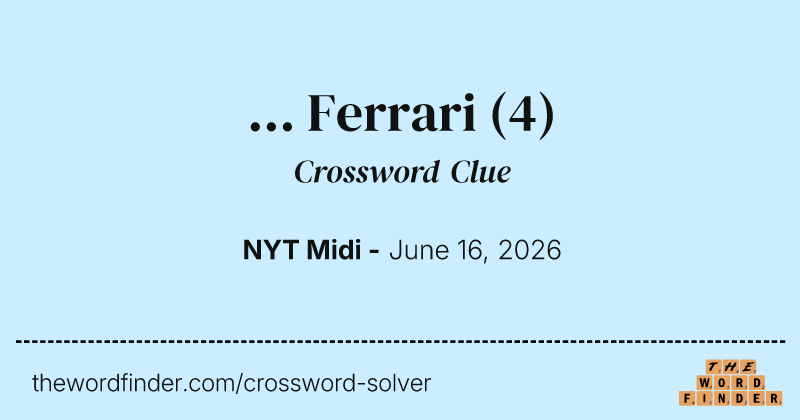 ... Ferrari crossword clue image