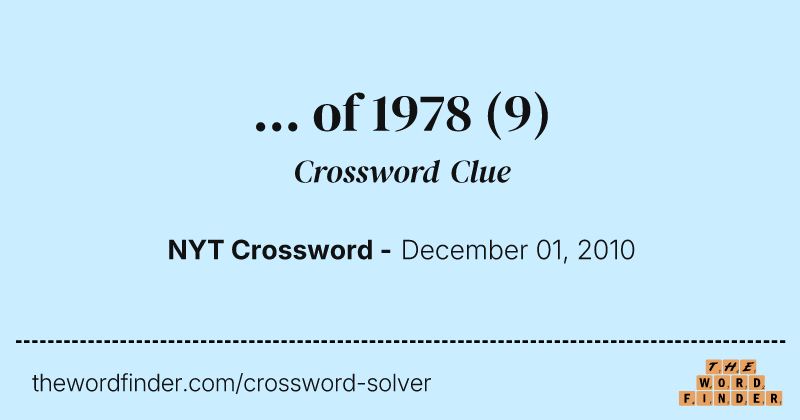 ... of 1978 crossword clue image