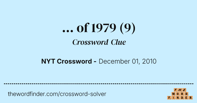 ... of 1979 crossword clue image