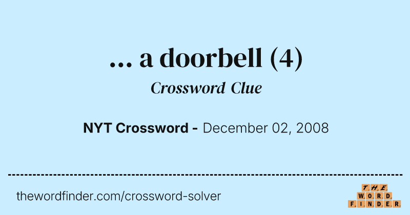 ... a doorbell crossword clue image