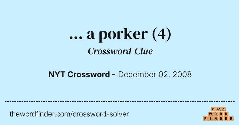 ... a porker crossword clue image