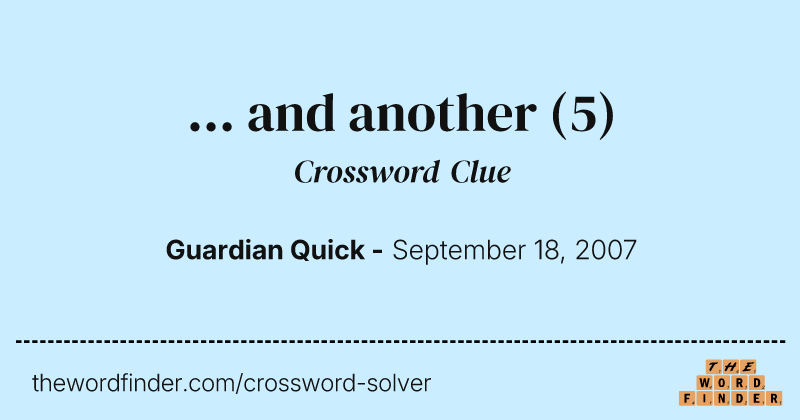 ... and another crossword clue image