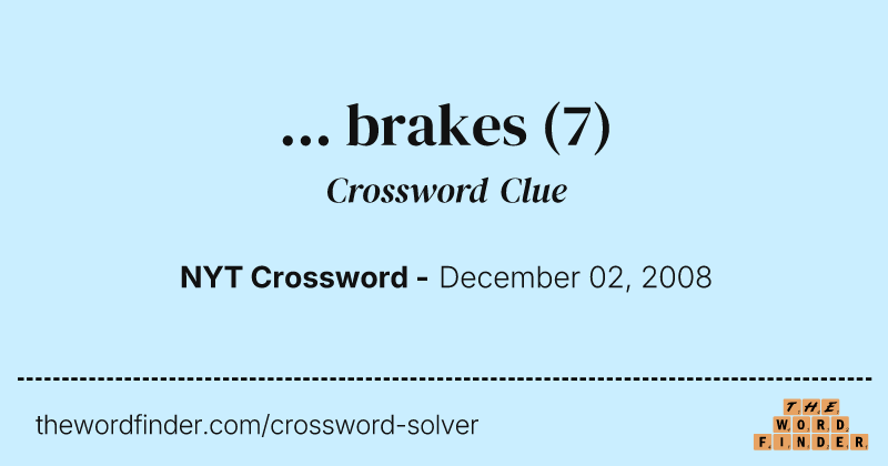 ... brakes crossword clue image