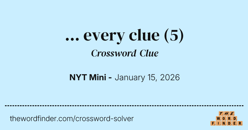 ... every clue crossword clue image