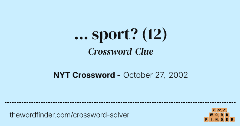 ... sport? crossword clue image