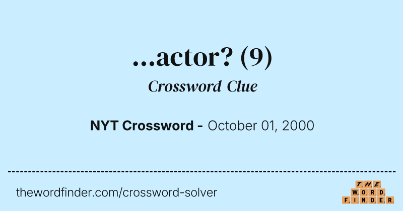 ...actor? crossword clue image