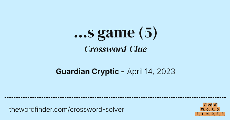 ...s game crossword clue image