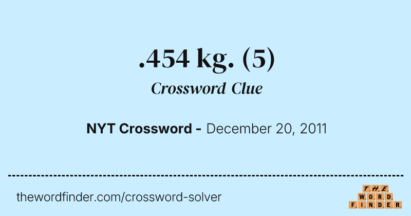 .454 kg. crossword clue image