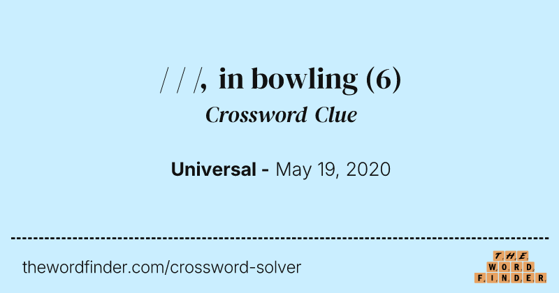 / / /, in bowling crossword clue image