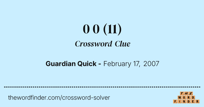 0 0 crossword clue image