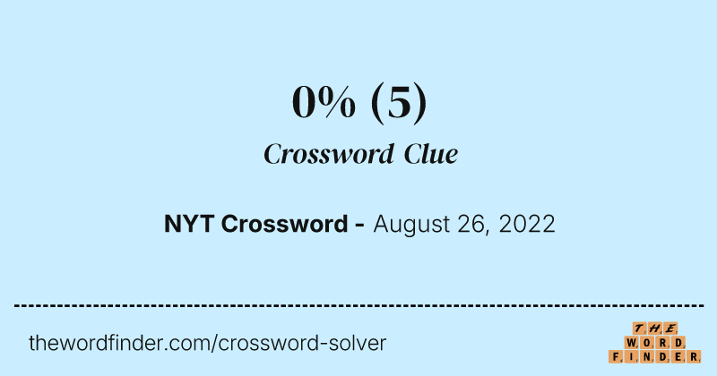 0% crossword clue image