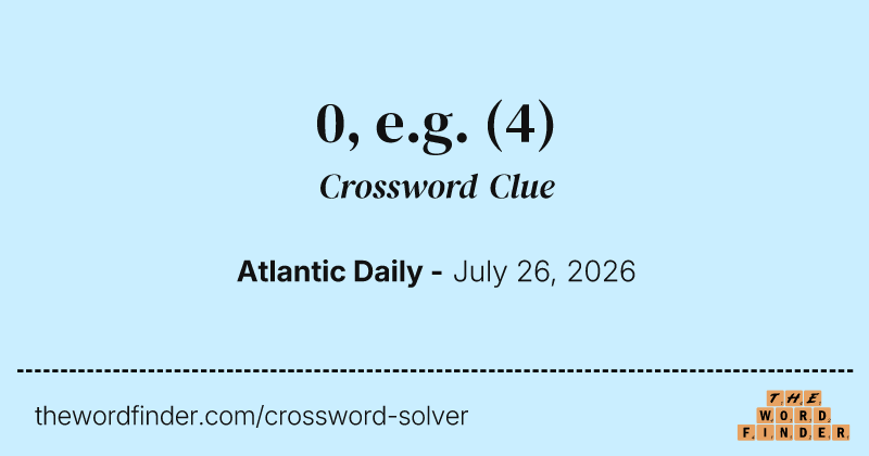 0, e.g. crossword clue image