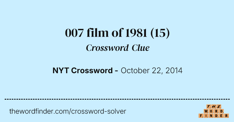 007 film of 1981 crossword clue image
