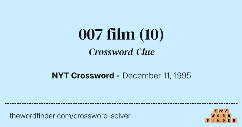 007 film crossword clue image