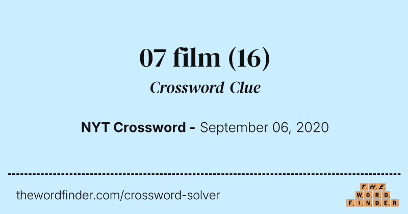 07 film crossword clue image