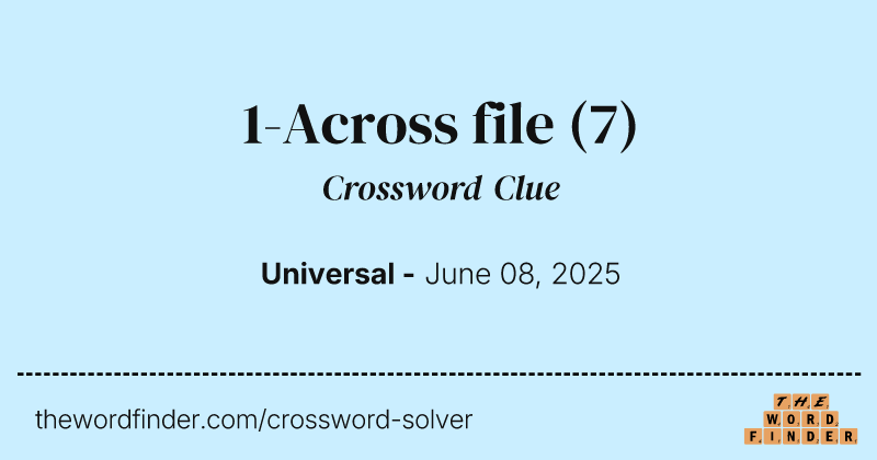 1-Across file crossword clue image