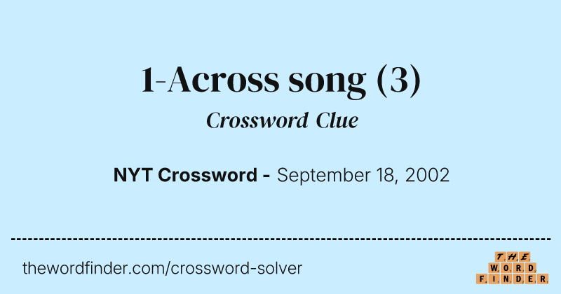1-Across song crossword clue image