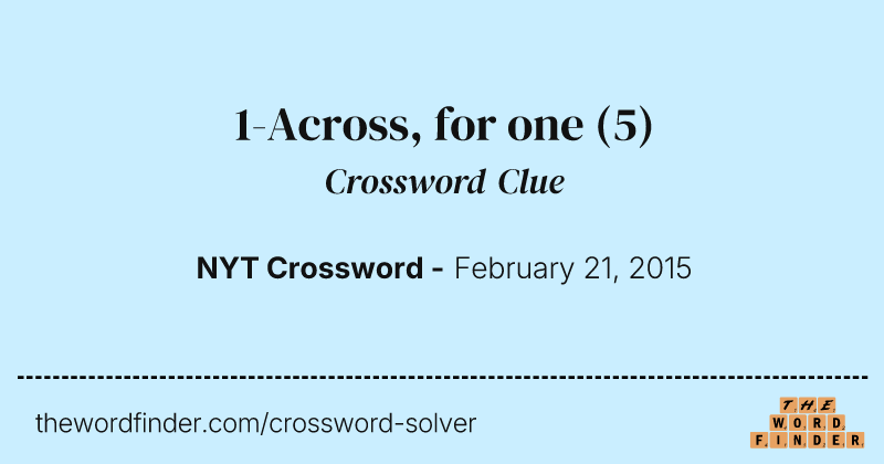 1-Across, for one crossword clue image
