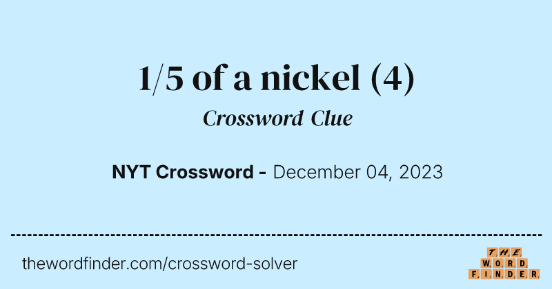 1/5 of a nickel crossword clue image