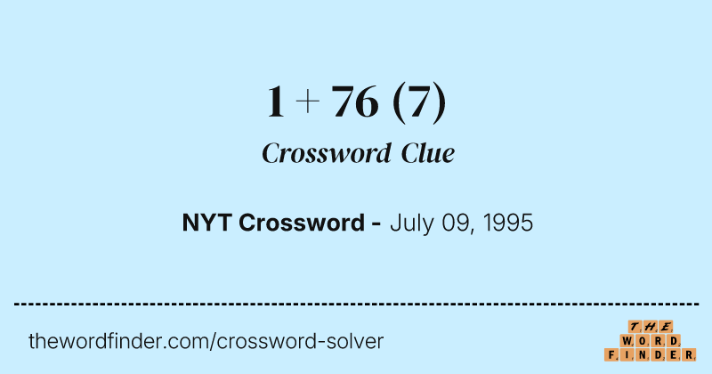 1 + 76 crossword clue image
