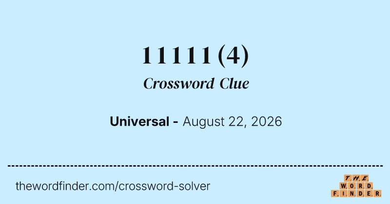 1 1 1 1 1 crossword clue image