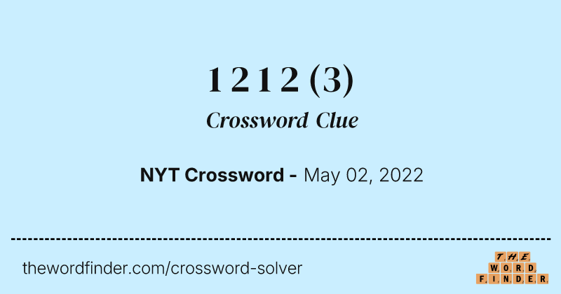 1 2 1 2 crossword clue image