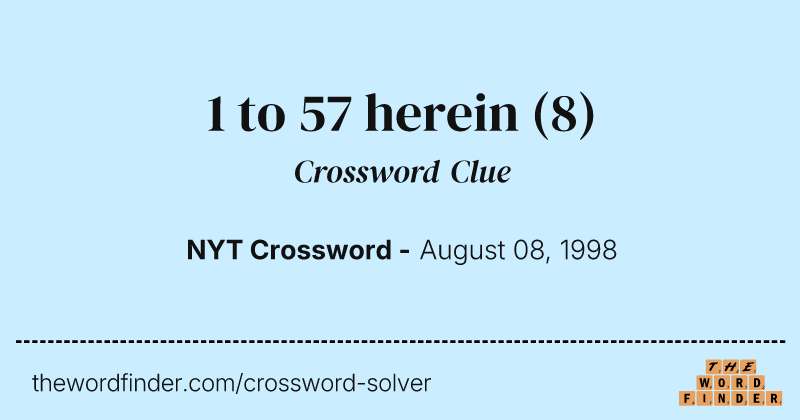 1 to 57 herein crossword clue image