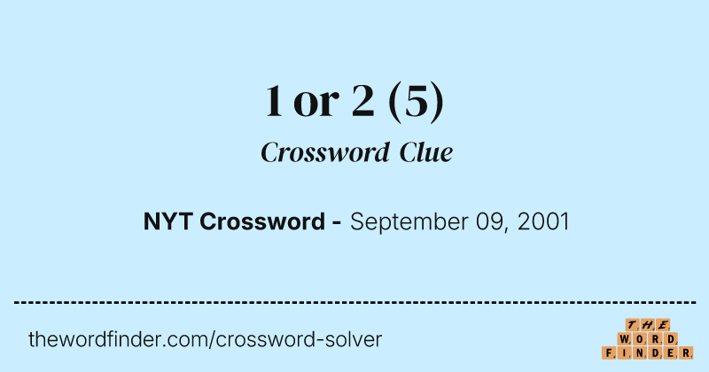 1 or 2 crossword clue image
