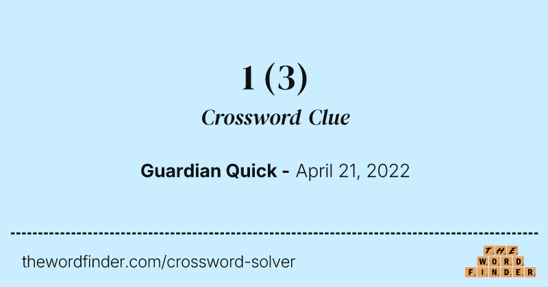 1 crossword clue image